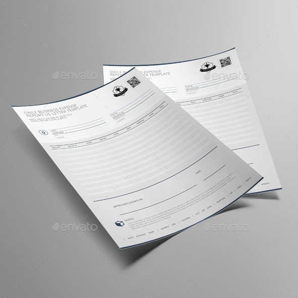 Daily Business Expense Report US Letter Template by Keboto GraphicRiver